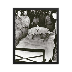 Fastest Medal of Honor Awarded framed print on a plain backdrop in size 16"x20".