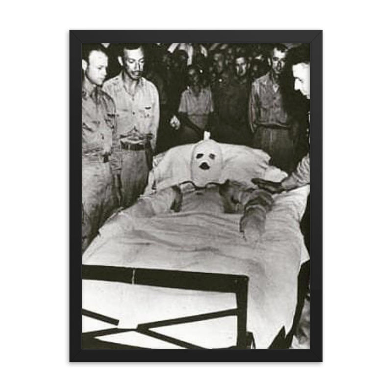 Fastest Medal of Honor Awarded framed print on a plain backdrop in size 18