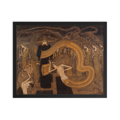 Fatalism by John Toorop, 1893 framed print on a plain backdrop in size 16"x20".