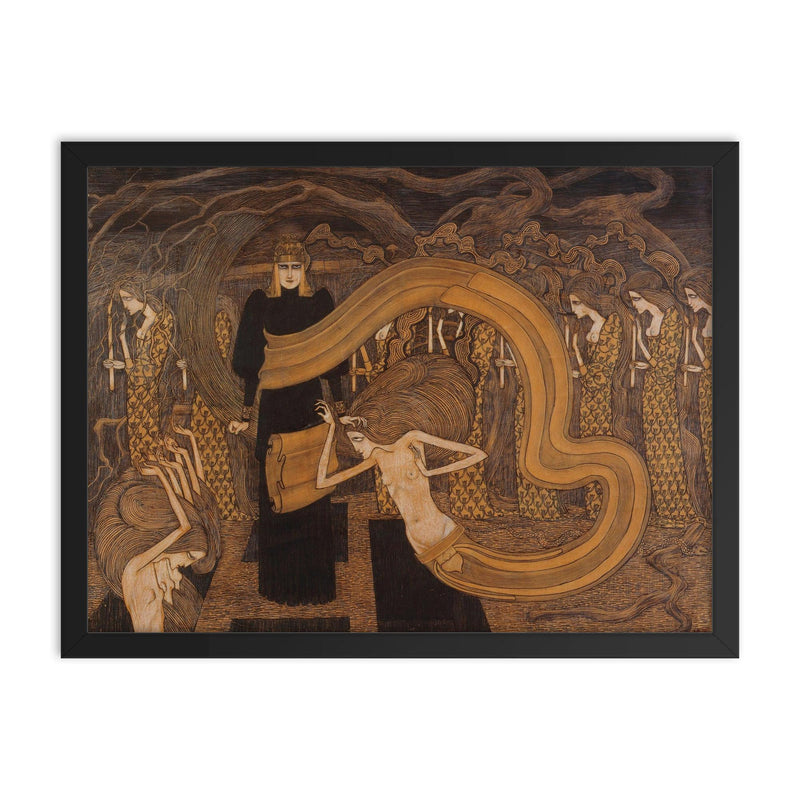 Fatalism by John Toorop, 1893 framed print on a plain backdrop in size 18