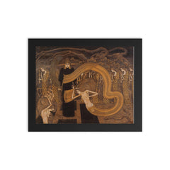 Fatalism by John Toorop, 1893 framed print on a plain backdrop in size 8"x10".