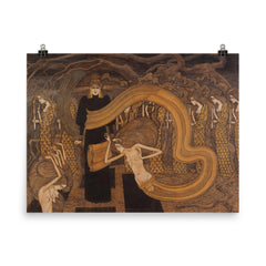 Fatalism by John Toorop, 1893 poster on a plain backdrop in size 8"x10".