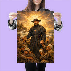 Father Damien among lepers and ocean light poster 3