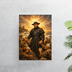 Father Damien among lepers and ocean light poster 7