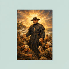 Father Damien among lepers and ocean light poster 8