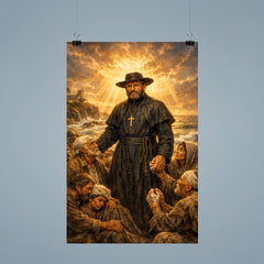Father Damien among lepers and ocean light poster 9