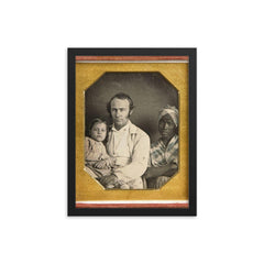 Father, Daughter, and Slave, Circa 1850 framed print on a plain backdrop in size 12"x16".