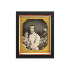 Father, Daughter, and Slave, Circa 1850 framed print on a plain backdrop in size 8"x10".