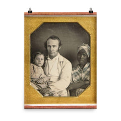 Father, Daughter, and Slave, Circa 1850 poster on a plain backdrop in size 8"x10".