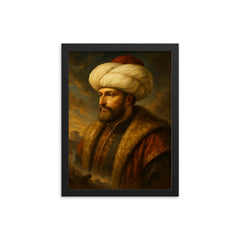 Fatih Sultan Mehmet framed print on a plain backdrop in size 12"x16".