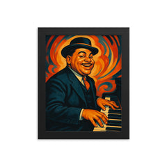 Fats Waller framed print on a plain backdrop in size 8"x10".
