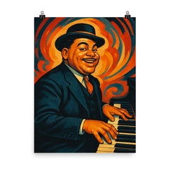 Fats Waller poster on a plain backdrop in size 8"x10".