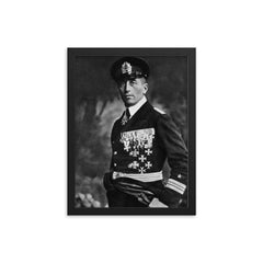 Felix von Luckner framed print on a plain backdrop in size 12"x16".