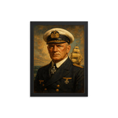 Felix von Luckner framed print on a plain backdrop in size 12"x16".