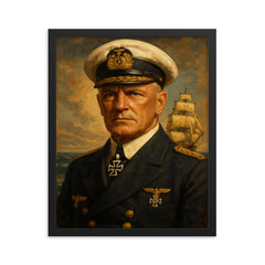 Felix von Luckner framed print on a plain backdrop in size 16"x20".