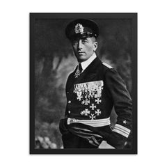 Felix von Luckner framed print on a plain backdrop in size 18"x24".