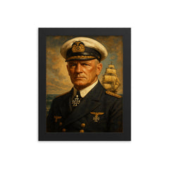 Felix von Luckner framed print on a plain backdrop in size 8"x10".