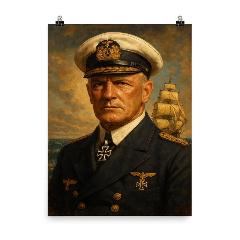 Felix von Luckner poster on a plain backdrop in size 8