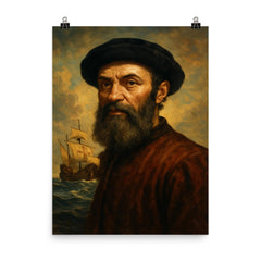 Ferdinand Magellan poster on a plain backdrop in size 8"x10".