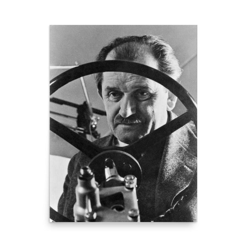 Ferdinand Porsche poster on a plain backdrop in size 18