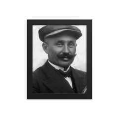 Ferenc Szisz framed print on a plain backdrop in size 8"x10".