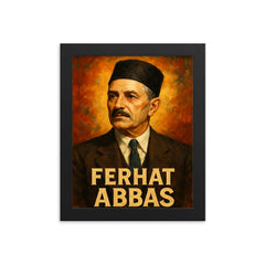 Ferhat Abbas framed print on a plain backdrop in size 8"x10".