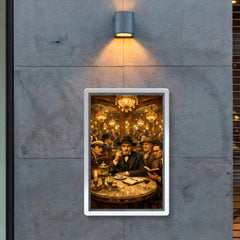 Fernando Pessoa and heteronyms in mirrored café poster 2