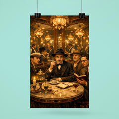 Fernando Pessoa and heteronyms in mirrored café poster 6