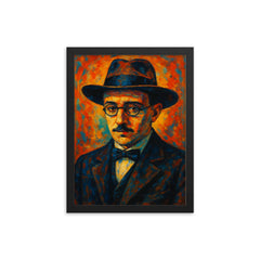 Fernando Pessoa framed print on a plain backdrop in size 12"x16".