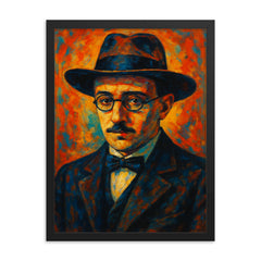 Fernando Pessoa framed print on a plain backdrop in size 18"x24".