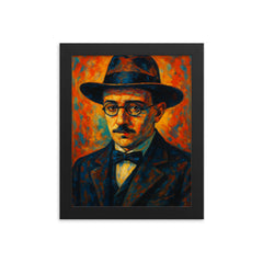 Fernando Pessoa framed print on a plain backdrop in size 8"x10".