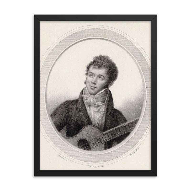 Fernando Sor framed print on a plain backdrop in size 18