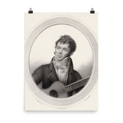 Fernando Sor poster on a plain backdrop in size 8"x10".