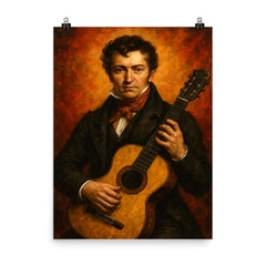 Fernando Sor poster on a plain backdrop in size 8"x10".