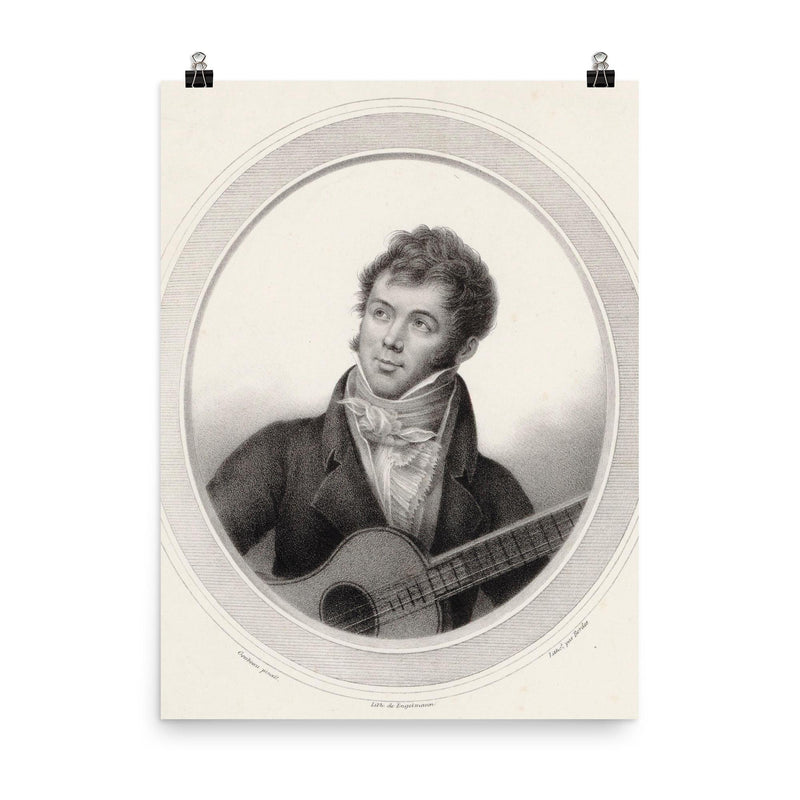 Fernando Sor poster on a plain backdrop in size 8