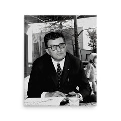 Ferruccio Lamborghini poster on a plain backdrop in size 16"x20".