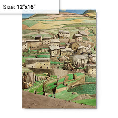 Fetges, France by Charles Rennie Mackintosh metal print on a plain backdrop in size 12"x16".