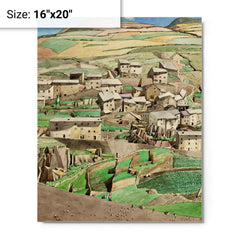 Fetges, France by Charles Rennie Mackintosh metal print on a plain backdrop in size 16"x20".