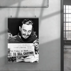 Fidel Castro Laughing at Newspaper Headline, New York 1959 poster 4