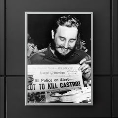 Fidel Castro Laughing at Newspaper Headline, New York 1959 poster 5