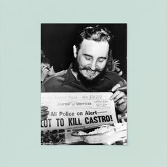 Fidel Castro Laughing at Newspaper Headline, New York 1959 poster 8