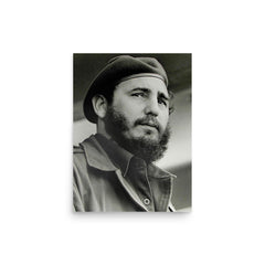 Fidel Castro poster on a plain backdrop in size 12"x16".