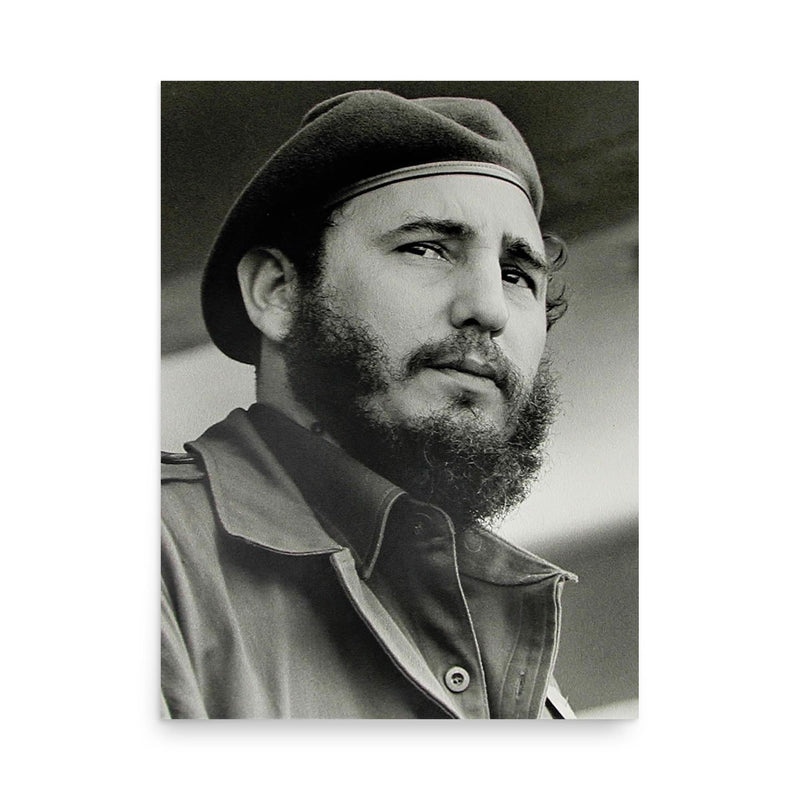 Fidel Castro poster on a plain backdrop in size 18