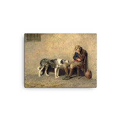Fidelity by Briton Riviere, 1869 canvas print on a plain backdrop in size 12"x16".