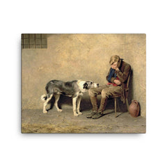 Fidelity by Briton Riviere, 1869 canvas print on a plain backdrop in size 16"x20".