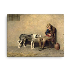 Fidelity by Briton Riviere, 1869 canvas print on a plain backdrop in size 18"x24".