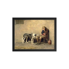 Fidelity by Briton Riviere, 1869 framed print on a plain backdrop in size 12"x16".