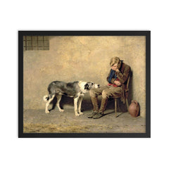 Fidelity by Briton Riviere, 1869 framed print on a plain backdrop in size 16"x20".