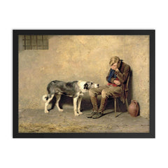 Fidelity by Briton Riviere, 1869 framed print on a plain backdrop in size 18"x24".