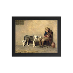 Fidelity by Briton Riviere, 1869 framed print on a plain backdrop in size 8"x10".